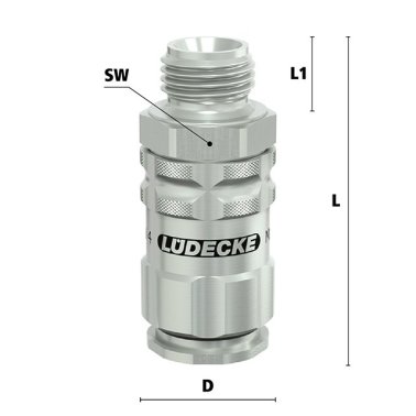 Cupla rapida fara scurgere Liquisafe Seria ESCBN4-AAB cu filet exterior din alama MS 58 nichelata filet G 1/4"
