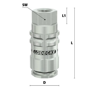 Cupla rapida fara scurgere Liquisafe Seria ESCBN4-IAB cu filet interior din alama MS 58 nichelata filet G 1/4"