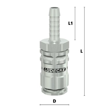 Cupla rapida fara scurgere LiquiSafe Seria ESCBN4-TLAB cu racord furtun din alama MS 58 nichelata