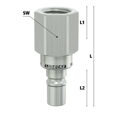 Niplu cu filet interior Seria ESCBN4-NIAB pentru cuplaj fara scurgere LiquiSafe din alama MS 58 nichelata filet G 1/8"