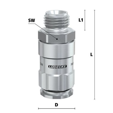 Cupla rapida fara scurgere LiquiSafe Seria ESCBE4-AAB cu filet exterior din INOX 1.4305 filet G 1/4"