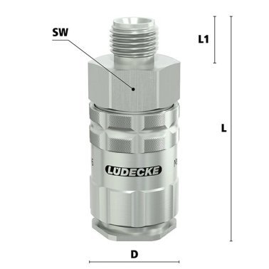 Cupla rapida fara scurgere LiquiSafe Seria ESCBN6-AAB cu filet exterior din alama MS 58 nichelata filet G 1/4"