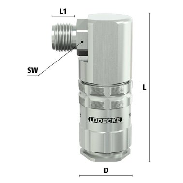 Cupla rapida fara scurgere LiquiSafe Seria ESCBN6-A90AB cu filet exterior din alama MS 58 nichelata filet G 1/4"