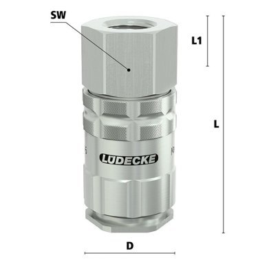 Cupla rapida fara scurgere LiquiSafe Seria ESCBN6-IAB cu filet interior din alama MS 58 nichelata filet G 1/4"