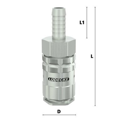 Cupla rapida fara scurgere LiquiSafe Seria ESCBN6-TLAB cu racord furtun din alama MS 58 nichelata