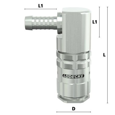 Cupla rapida fara scurgere LiquiSafe Seria ESCBN6-TL90AB cu racord furtun din alama MS 58 nichelata