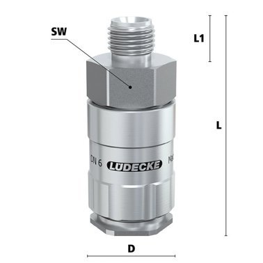 Cupla rapida fara scurgere LiquiSafe Seria ESCBE6-AAB cu filet exterior din INOX 1.4305 filet G 1/2"