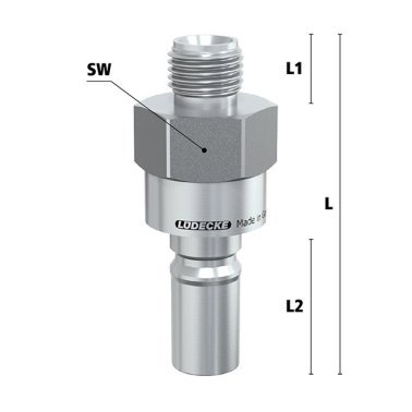 Niplu cupla rapida fara scurgere LiquiSafe Seria ESCBE6-NAAB cu filet exterior din INOX 1.4305 filet G 1/4" 