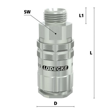 Cupla rapida fara scurgere LiquiSafe Seria ESCBN9-AAB cu filet exterior din alama MS 58 nichelata filet M 16x1.5