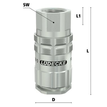Cupla rapida fara scurgere LiquiSafe Seria ESCBN9-IAB cu filet interior din alama MS 58 nichelata filet G 1/2"