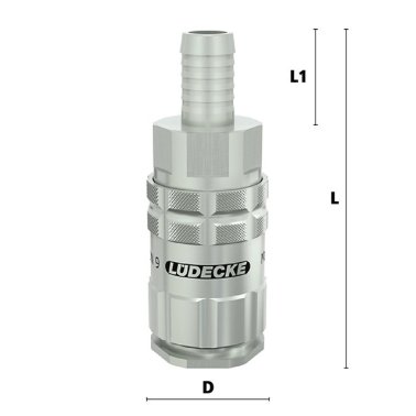 Cupla rapida fara scurgere LiquiSafe Seria ESCBN9-TLAB cu racord furtun din alama MS 58 nichelata