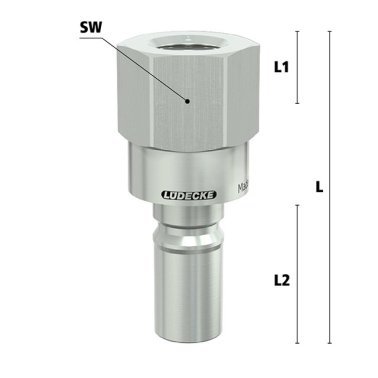 Niplu cupla rapida fara scurgere LiquiSafe Seria ESCBN9-NIAB cu filet interior din alama MS 58 nichelata filet G 3/4"