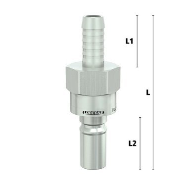 Niplu cupla rapida fara scurgere LiquiSafe Seria ESCBN9-SLAB cu racord furtun din alama MS 58 nichelata