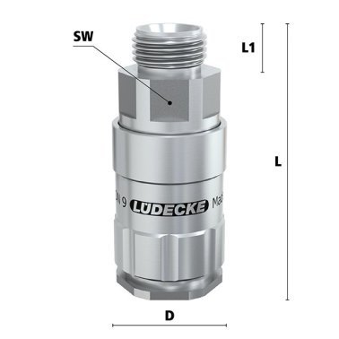 Cupla rapida fara scurgere LiquiSafe Seria ESCBE9-AAB cu filet exterior din INOX 1.4305 filet G 1/2" 