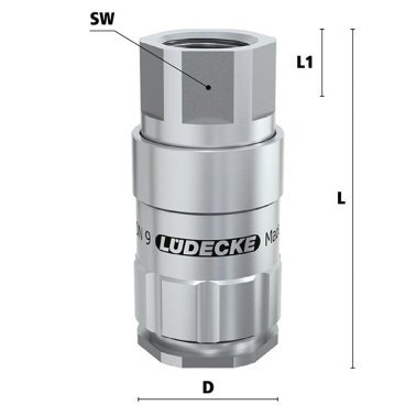Cupla rapida fara scurgere LiquiSafe Seria ESCBE9-IAB cu filet interior din INOX 1.4305 filet G 3/4"