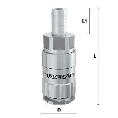 Cupla rapida fara scurgere LiquiSafe Seria ESCBE9-TLAB cu racord furtun din INOX 1.4305