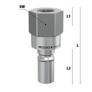 Niplu cupla rapida fara scurgere LiquiSafe Seria ESCBE9-NIAB cu filet interior din INOX 1.4305 filet G 3/4"
