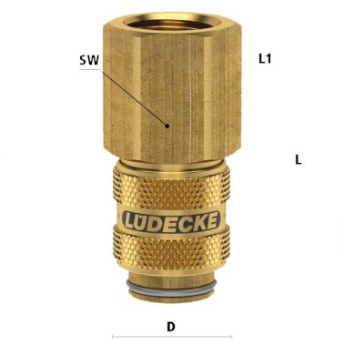 Cupla rapida fara scurgere cu filet interior Seria ESMLA-I din alama MS 58 filet G 3/8"