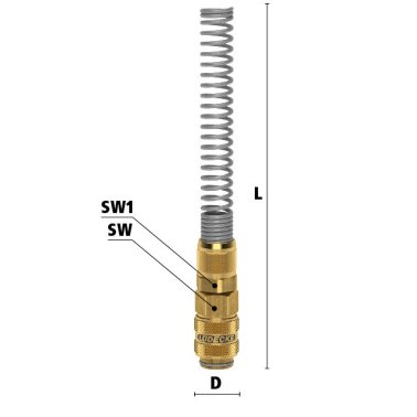 Cupla rapida fara scurgere cu piulita strangere si protectie furtun Seria ESMLA-TQF din alama MS 58 Di x De= 4x6 mm