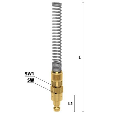Niplu cupla rapida fara scurgere cu piulita strangere si protectie furtun Seria ESM-SQFAB din alama MS 58 Di x De= 4 x 6 mm