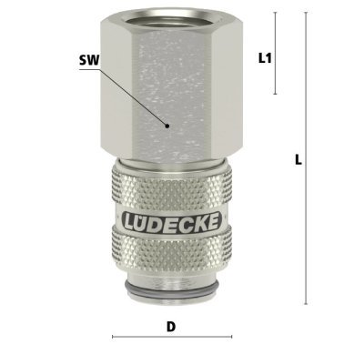 Cupla rapida fara scurgere cu filet interior Seria ESMNLA-I din alama MS 58 nichelata filet G 3/8"