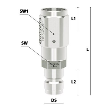 Niplu cupla rapida cu racord furtun cu strangere Seria ESHGTE-SQ din INOX 1.4305 DN= 19 mm