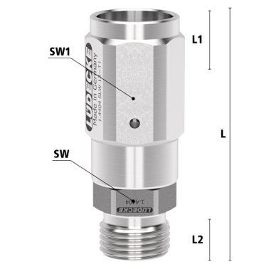 Niplu cu con 60° cu filet exterior si prindere furtun prin strangere filet G 1/2"