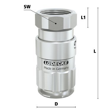 Cupla rapida cu filet interior Seria ESHGTE-I-HE DN 13 din INOX 1.4305 filet G 1/2"