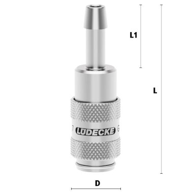 Cupla rapida pneumatica cu racord furtun Seria ESMCE MICRO DN 2.7 din INOX 1.4305 DN= 5 mm 