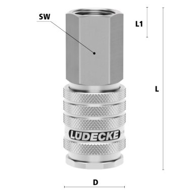 Cupla rapida pneumatica cu filet interior OptiFlow Seria ESIE DN 7.8 din INOX 1.4305 filet G 1/2" 