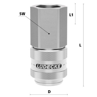 Cupla rapida pneumatica cu filet interior Seria ESGE DN 19 din INOX 1.4305 filetG 1 1/4" 
