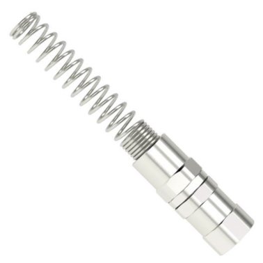 Racord rotativ furtun spiralat MODY cu filet cilindric interior din otel nichelat protectie furtun otel filet G 1/2"