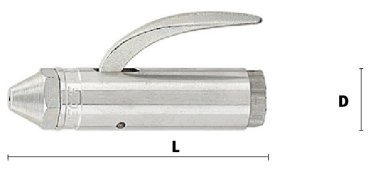 Robinet de suflare din aluminiu cu aer comprimat cu filet interior si duza H2