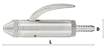 Robinet de suflare din aluminiu cu aer comprimat cu racord furtun si duza H2 DN 9 mm