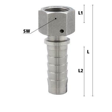 Niplu furtun de aburi cu filet interior din inox DIN EN 14 423 filet G 1