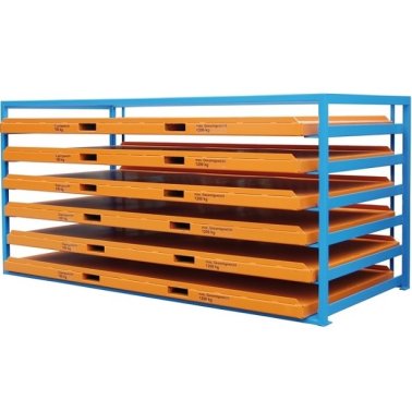Dulap cu tavi depozitare foi tabla 3240x1550x1580mm verde