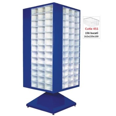 Dulap metalic rotativ cu 156 cutii Seria MT-451 verde