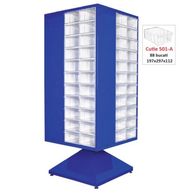 Dulap metalic rotativ cu 88 cutii Seria MT-501 albastru