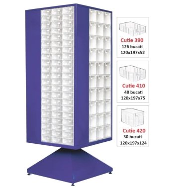 Dulap metalic rotativ cu 204 cutii Seria MT-SUPER-3 albastru inchis