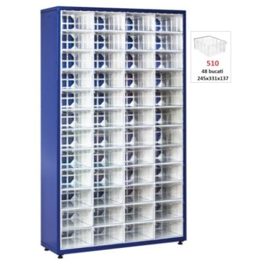 Dulap metalic fara usi cu 48 cutii Seria CKB-510 albastru inchis