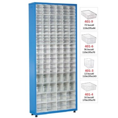 Dulap metalic fara usi cu 136 cutii Seria CKTS-406-S albastru  