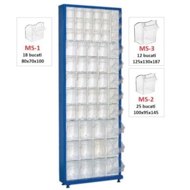 Dulap metalic fara usi cu 55 cutii Seria MSTS-55 albastru inchis