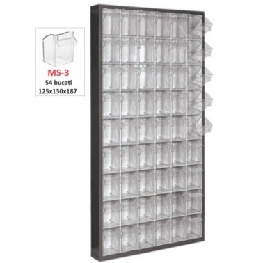 Dulap metalic fara usi cu 54 cutii Seria MSTS-3 gri