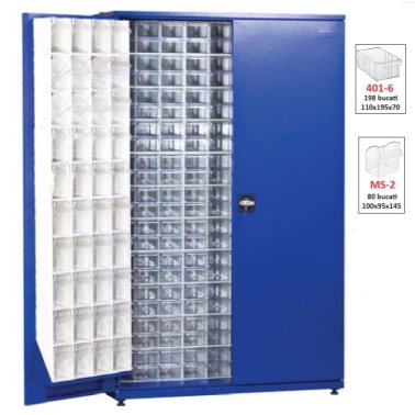 Dulap metalic usi batante 278 cutii Seria CKD-402 albastru inchis