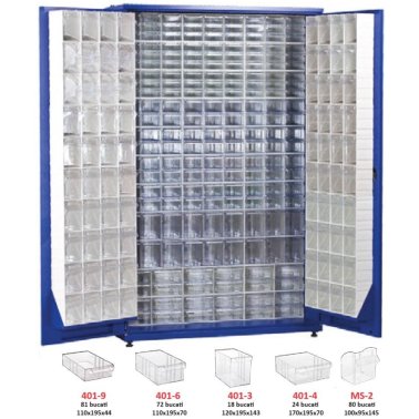 Dulap metalic usi batante 275 cutii Seria CKD-402-S albastru inchis