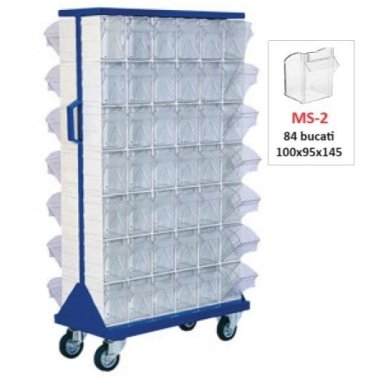 Dulap metalic mobil cu 84 cutii Seria MSCS-2 gri inchis