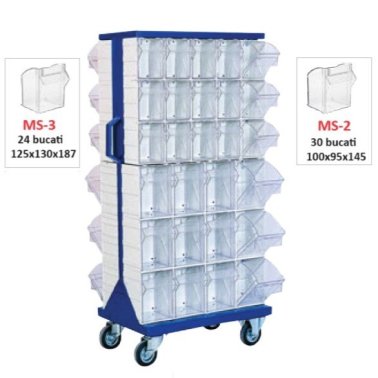 Dulap metalic mobil cu 54 cutii Seria MSCS-3-2 gri inchis