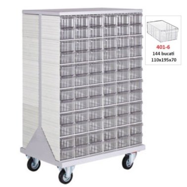 Dulap metalic mobil cu 144 cutii Seria CKS-401 gri inchis
