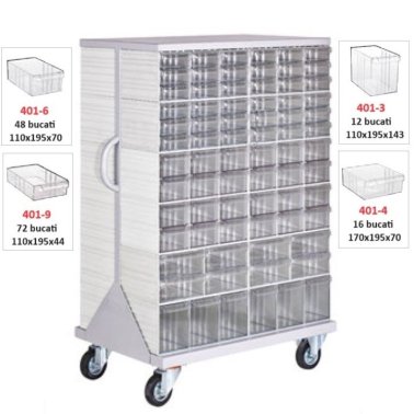 Dulap metalic mobil cu 148 cutii Seria CKS-401-S gri inchis
