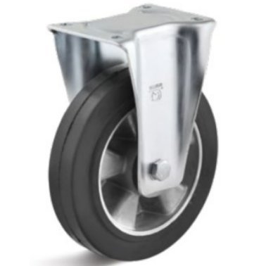 Roata cauciuc elastic, carcasa fixa HEAVY DUTY, WLL=200 kg, D=125 mm